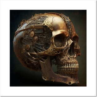 Steampunk copper skull Posters and Art